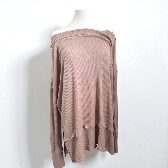 Free People ‘Sunset Thermal’ Waffle Knit Top S - Picture 2 of 7